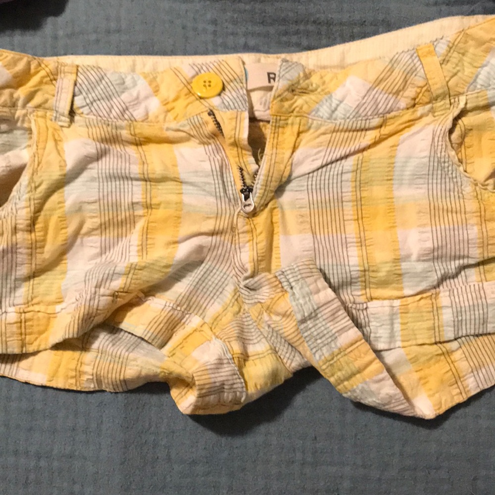 ROXY yellow plaid shorts